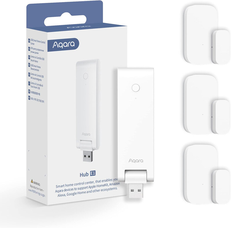 Aqara 3 Door & Window Sensor & Hub E1 Kit, Zigbee, Alarm System, Smart Home Automation, Works with Apple HomeKit, Alexa, IFTTT, White
Aqara 3 Door & Window Sensor & Hub E1 Kit, Zigbee, Alarm System, Smart Home Automation, Works with Apple HomeKit, Alexa, IFTTT, White