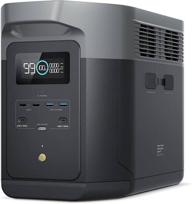 ECOFLOW Portable Power Station DELTA 2 Max, 2400W LFP Solar Generator, Full Charge in 1 Hr
ECOFLOW Portable Power Station DELTA 2 Max, 2400W LFP Solar Generator, Full Charge in 1 Hr