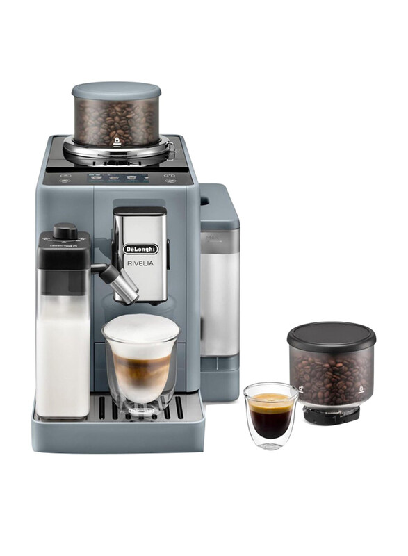 De'Longhi 1.4L Rivelia Fully Automatic Coffee Machine with 16 Recipes, Full Touch Colored Display, 1450W, EXAM440.55.G, Pebble Grey
De'Longhi 1.4L Rivelia Fully Automatic Coffee Machine with 16 Recipes, Full Touch Colored Display, 1450W, EXAM440.55.G, Pebble Grey