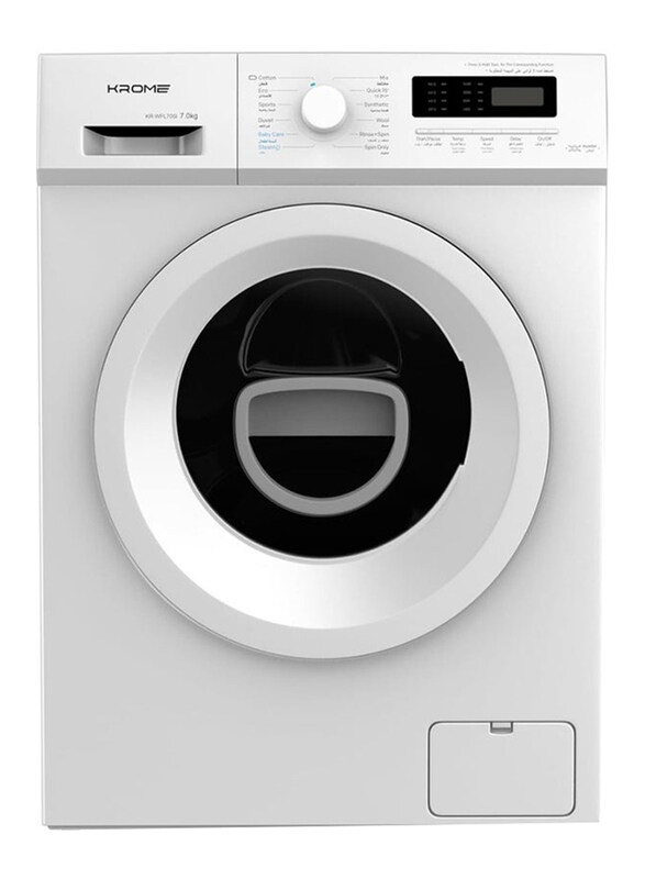 Krome 7Kg Front Loading Washing Machine, with 1400 RPM, LED Display & BLDC Inverter Motor, KR-WFL70SI, White
Krome 7Kg Front Loading Washing Machine, with 1400 RPM, LED Display & BLDC Inverter Motor, KR-WFL70SI, White