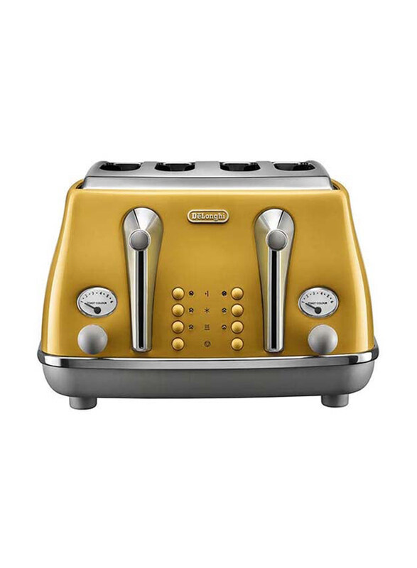 Delonghi Icona Capitals Vintage Style 4-Slice Toaster, 1800W, CTOC4003.Y, Yellow
Delonghi Icona Capitals Vintage Style 4-Slice Toaster, 1800W, CTOC4003.Y, Yellow