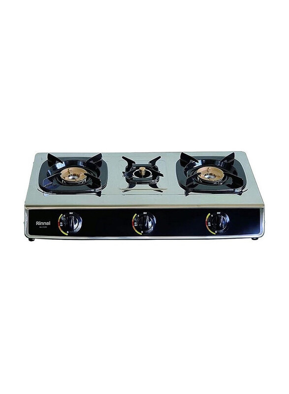 Rinnai 3 Burner Stainless Steel Gas Stove with High Durable Burners, RV 310RI, Silver
Rinnai 3 Burner Stainless Steel Gas Stove with High Durable Burners, RV 310RI, Silver