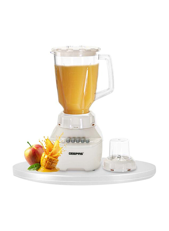Geepas 1.5L Plastic Jar 2-in-1 Blender 4 Speed Control with Pulse, 400W, GSB5362, White
Geepas 1.5L Plastic Jar 2-in-1 Blender 4 Speed Control with Pulse, 400W, GSB5362, White