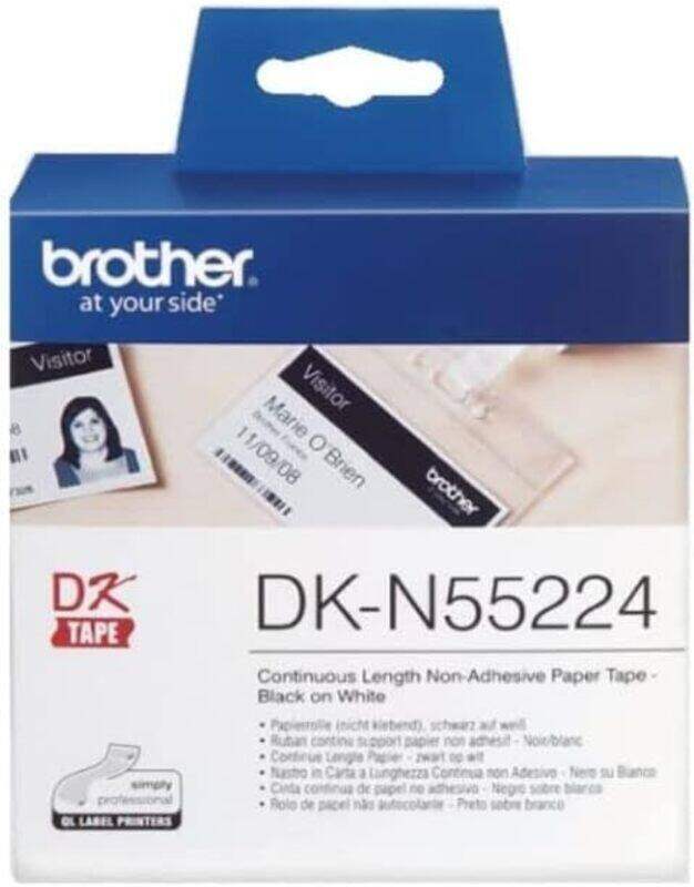 Brother DK-N55224 Label Roll, Non-Adhesive Continuous Length Paper, Black on Yellow, Single Label Roll, 54mm (W) x 30.48M (L)
Brother DK-N55224 Label Roll, Non-Adhesive Continuous Length Paper, Black on Yellow, Single Label Roll, 54mm (W) x 30.48M (L)