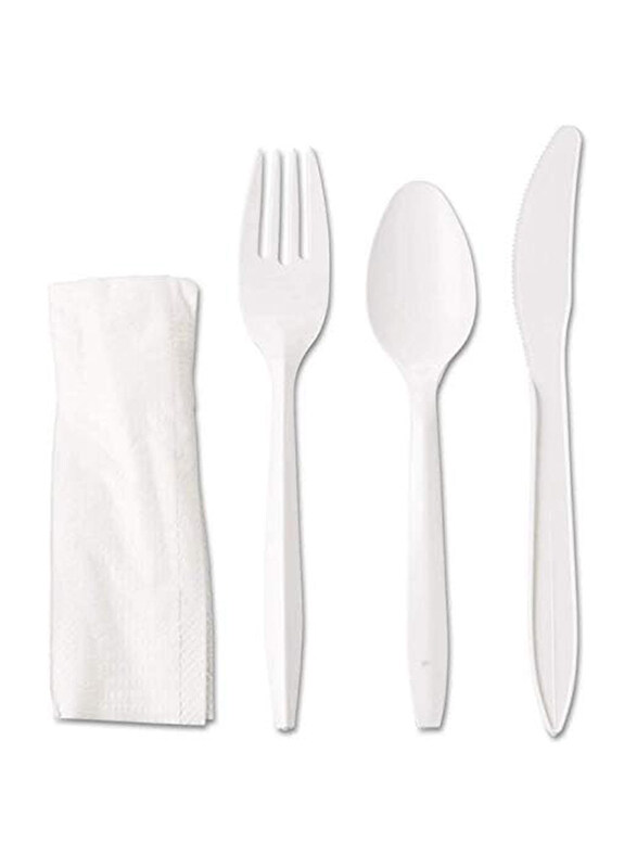 MARKQ 50-Piece Camping Travel & Party Supplies Plastic Disposable Cutlery Set with Napkins, White
MARKQ 50-Piece Camping Travel & Party Supplies Plastic Disposable Cutlery Set with Napkins, White