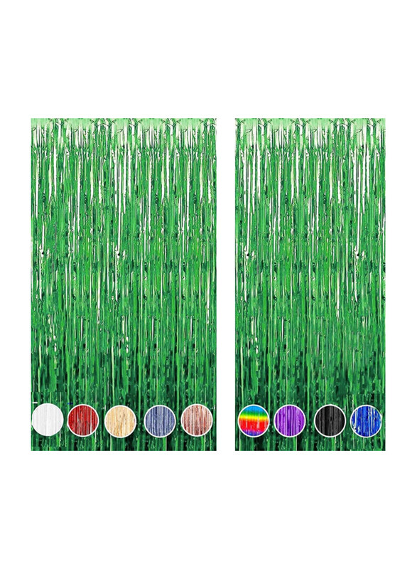 Markq 2-Pack Metallic Tinsel Streamers Foil Fringe Curtain Party Backdrop, 1x2m, Green
Markq 2-Pack Metallic Tinsel Streamers Foil Fringe Curtain Party Backdrop, 1x2m, Green