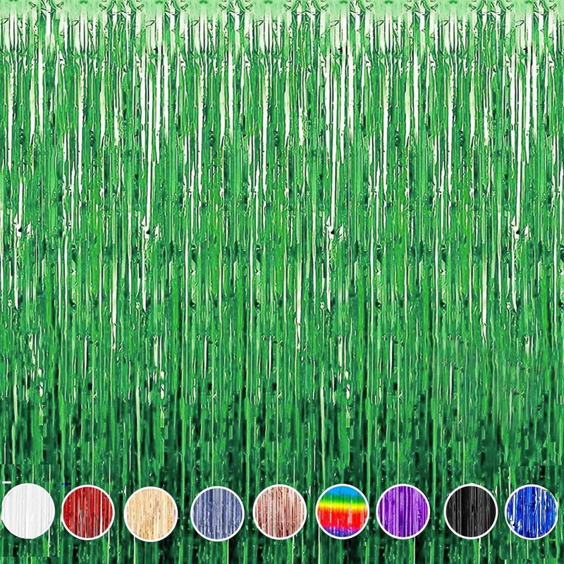 Markq 1-Pack Metallic Tinsel Streamers Foil Fringe Curtain Party Backdrop, 1x2m, Green
Markq 1-Pack Metallic Tinsel Streamers Foil Fringe Curtain Party Backdrop, 1x2m, Green