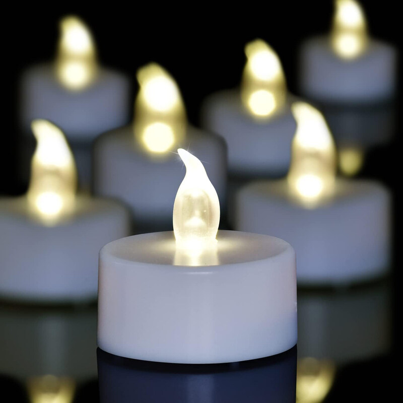 Markq Battery Operated Flickering Flameless Tea Light LED Candles, 12 Pieces, Warm White
Markq Battery Operated Flickering Flameless Tea Light LED Candles, 12 Pieces, Warm White