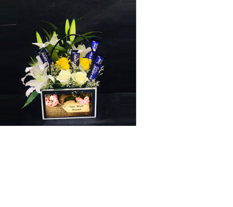 Carmel Flowers Get Well Soon Combo Mix Flowers With Chocolate Combo in Bag, Multicolour
Carmel Flowers Get Well Soon Combo Mix Flowers With Chocolate Combo in Bag, Multicolour