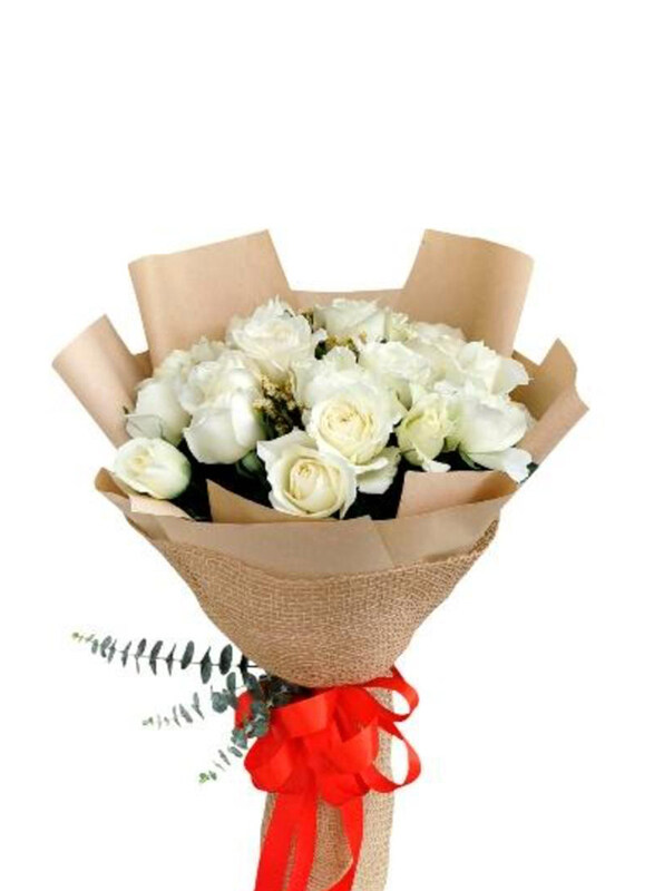Carmel Flowers Summer Glory Roses with Fillers & Brown with Jute Wrapping, 21 Pieces, White
Carmel Flowers Summer Glory Roses with Fillers & Brown with Jute Wrapping, 21 Pieces, White
