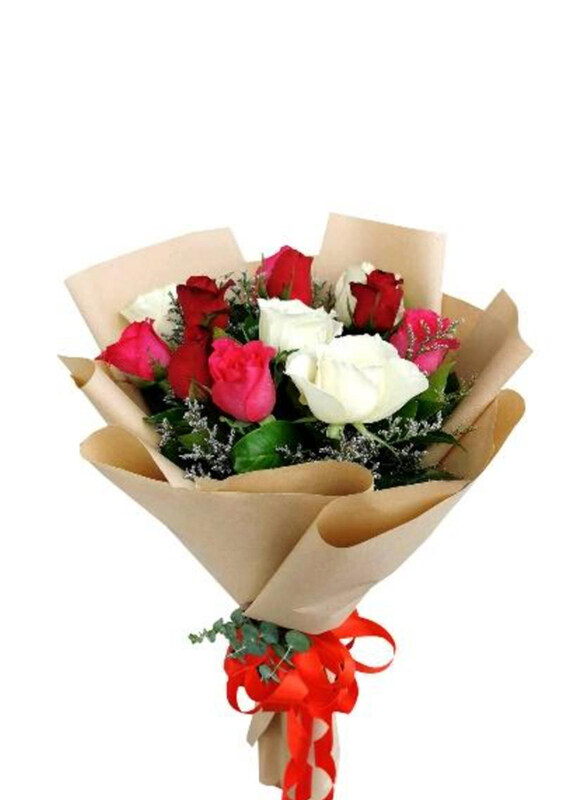 Carmel Flowers Blissful Blossoms Mixed Roses with Kraft Wrapping, 12 Pieces, Multicolour
Carmel Flowers Blissful Blossoms Mixed Roses with Kraft Wrapping, 12 Pieces, Multicolour