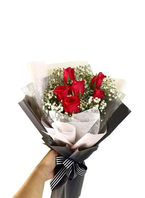 Carmel Flowers Celebration Time Red Roses with Gypso & Wrapping, 6 Pieces, Red
Carmel Flowers Celebration Time Red Roses with Gypso & Wrapping, 6 Pieces, Red