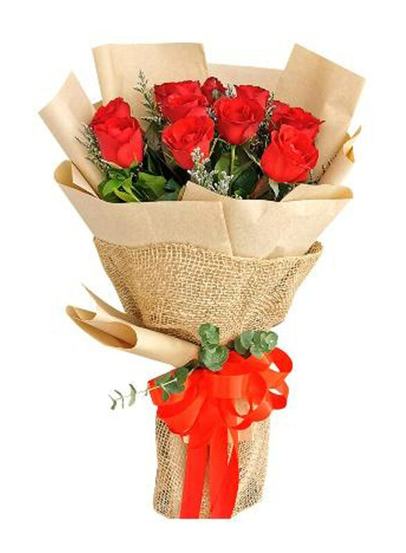 Carmel Flowers Happy Red Bouquet Roses with Fillers & Brown Wrapping, 12 Pieces, Red
Carmel Flowers Happy Red Bouquet Roses with Fillers & Brown Wrapping, 12 Pieces, Red