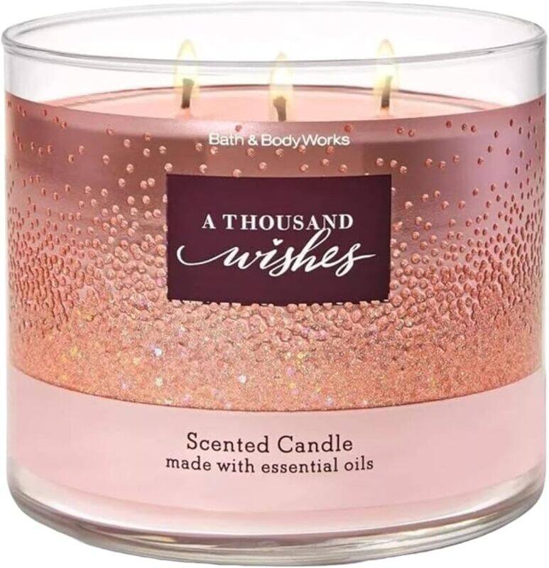 Bath & Body Works And Thousand Wishes Scented 3 Wick Candle 411g- Scented Candle with essential oil
Bath & Body Works And Thousand Wishes Scented 3 Wick Candle 411g- Scented Candle with essential oil