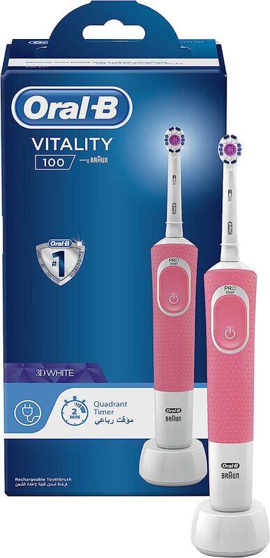 Oral B Vitality 100 Pink Electric 3 Pin Plug Rechargeable Toothbrush, Pink , 295g
Oral B Vitality 100 Pink Electric 3 Pin Plug Rechargeable Toothbrush, Pink , 295g