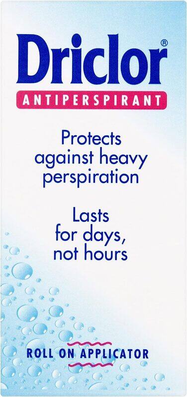 Driclor Antiperspirant Roll On Applicator for Protection Against Heavy Perspiration, 20ml
Driclor Antiperspirant Roll On Applicator for Protection Against Heavy Perspiration, 20ml