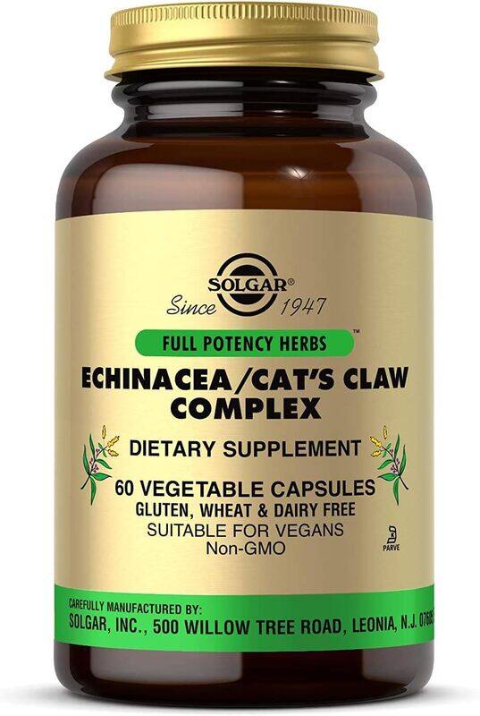 Solgar Fp Echinacea/Cat's Claw Complex Dietary Supplement, 60 Vegetable Capsules
Solgar Fp Echinacea/Cat's Claw Complex Dietary Supplement, 60 Vegetable Capsules