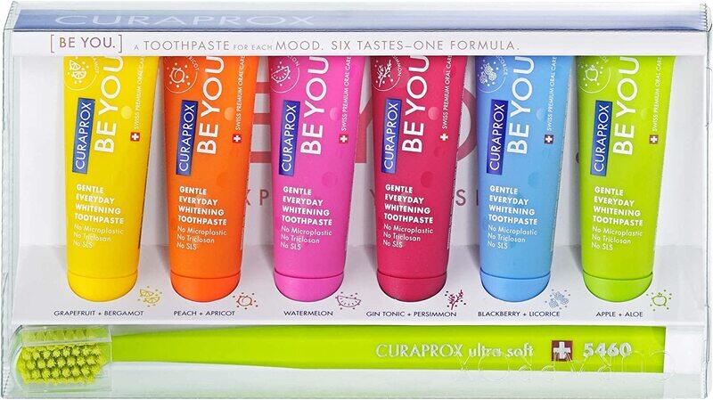 Curaprox Be You Six-Taste-Pack Toothpaste with Curaprox CS 5460 Ultra-Soft Toothbrush, 6 Pieces
Curaprox Be You Six-Taste-Pack Toothpaste with Curaprox CS 5460 Ultra-Soft Toothbrush, 6 Pieces