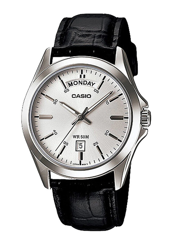Casio Enticer Analog Watch for Men with Leather Band, Water Resistant, MTP-1370L-7AV, Black-White
Casio Enticer Analog Watch for Men with Leather Band, Water Resistant, MTP-1370L-7AV, Black-White