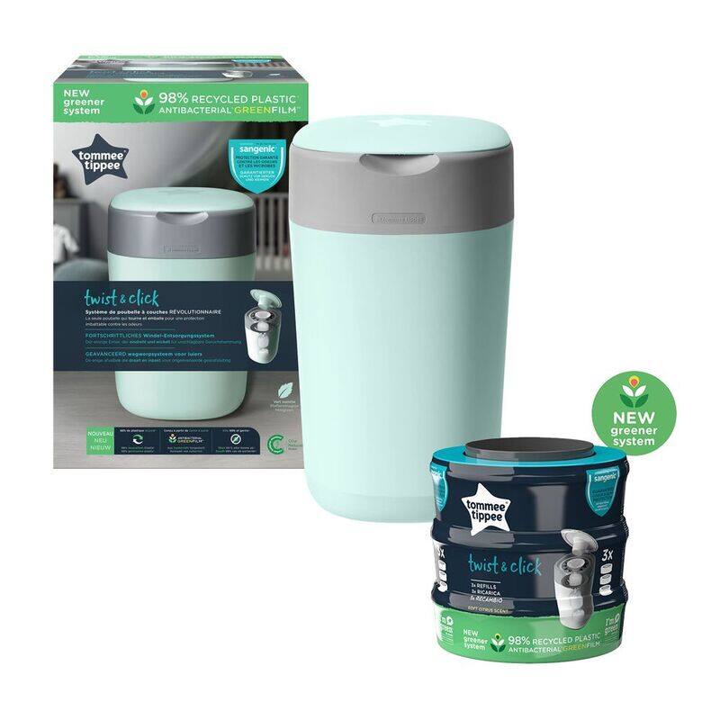 Tommee Tippee Twist & Click Nappy Disposal Sangenic Bin For Kids Unisex, with 3 Cassette, Green
Tommee Tippee Twist & Click Nappy Disposal Sangenic Bin For Kids Unisex, with 3 Cassette, Green