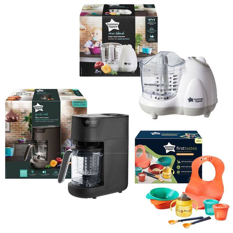 Tommee Tippee Quick Cook Baby Food Blender with Mini Blend Baby Food Blender & Weaning Kit, Multicolour
Tommee Tippee Quick Cook Baby Food Blender with Mini Blend Baby Food Blender & Weaning Kit, Multicolour