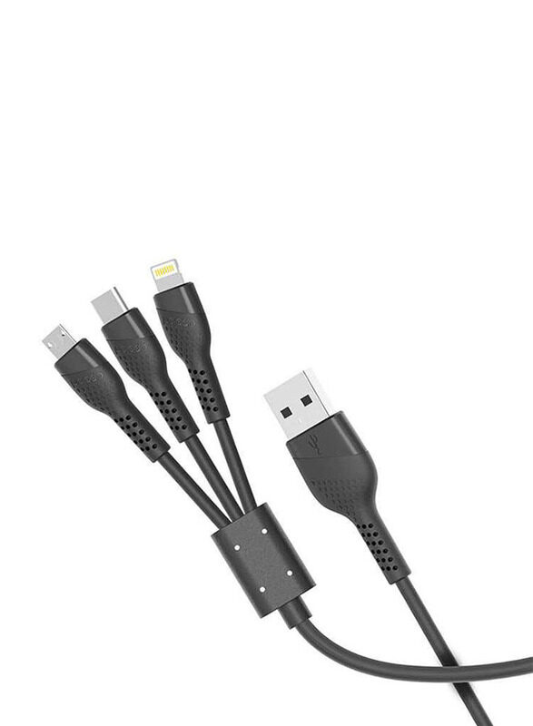 Porodo 1.4-Meter PVC 3-in-1 Multiple Types Cable, Fastest Charging USB A Male to Micro USB/Lighting/USB Type-C, Fast Data Transferring Speed for Smart
Porodo 1.4-Meter PVC 3-in-1 Multiple Types Cable, Fastest Charging USB A Male to Micro USB/Lighting/USB Type-C, Fast Data Transferring Speed for Smart