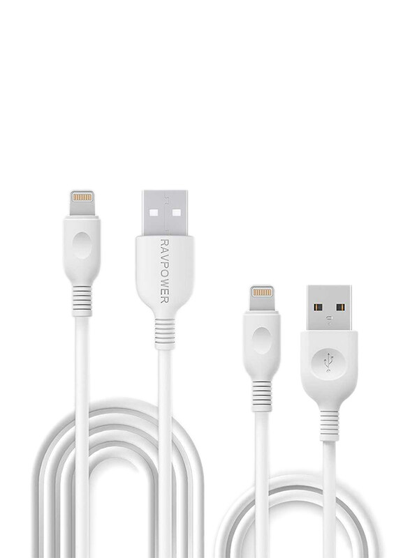 Rav Power 2-Pieces Lightning Cable, 2. 4A Fast Charging USB A Male to Lightning for Smartphones/Tablets, White
Rav Power 2-Pieces Lightning Cable, 2. 4A Fast Charging USB A Male to Lightning for Smartphones/Tablets, White