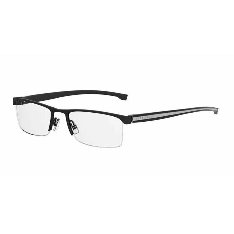 Hugo Boss Half-Rim Rectangle Matte Black Eyeglass Frames for Men, Clear Lens, BO0878 0QUS 00, 55/19/140
Hugo Boss Half-Rim Rectangle Matte Black Eyeglass Frames for Men, Clear Lens, BO0878 0QUS 00, 55/19/140