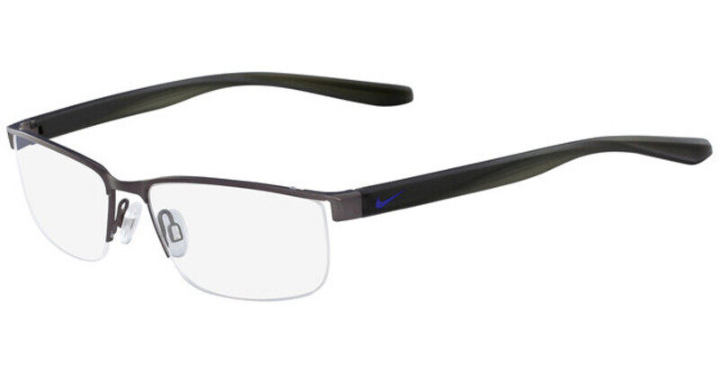 Nike Half-Rim Rectangle Brushed Gunmetal Eyeglasseses Frame for Men, Clear Lens, 8172 68, 56/16/140
Nike Half-Rim Rectangle Brushed Gunmetal Eyeglasseses Frame for Men, Clear Lens, 8172 68, 56/16/140
