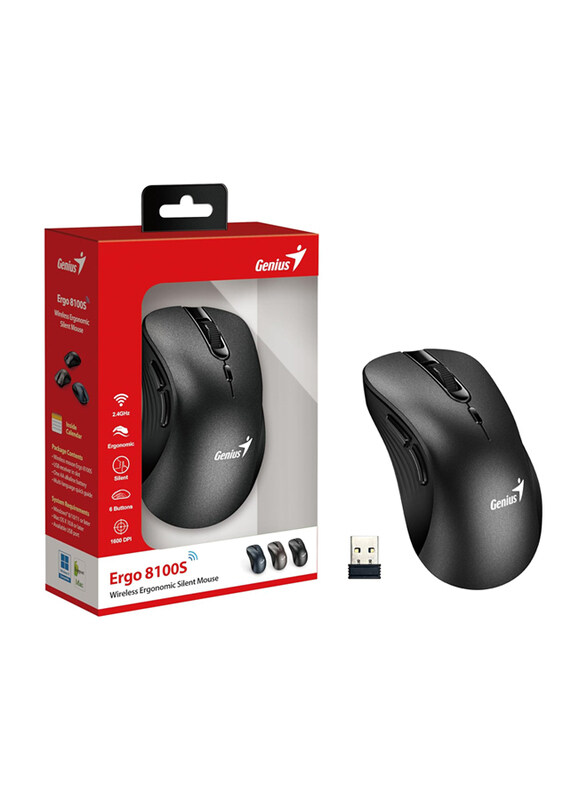 Genius ERGO 9000S Pro Wireless Bluetooth Rechargeable Mini Silent Optical Mouse, Silver
Genius ERGO 9000S Pro Wireless Bluetooth Rechargeable Mini Silent Optical Mouse, Silver