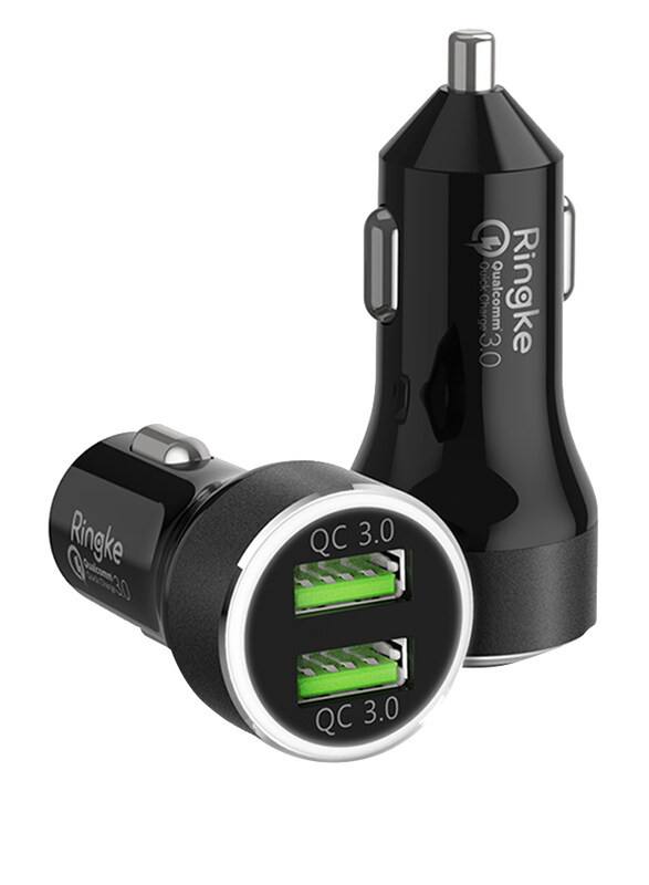 Rearth Ringke REAL X2 Quick Charge 3.0 Dual Port Car Charger for Mobile Phones, Black
Rearth Ringke REAL X2 Quick Charge 3.0 Dual Port Car Charger for Mobile Phones, Black