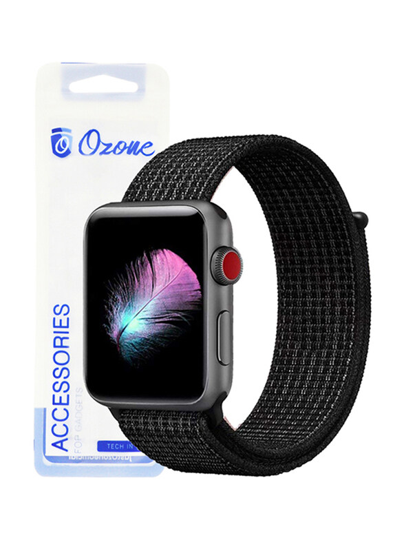 Ozone Apple Watch 40mm/38mm Series 4/3/2/1 Nylon Strap, with Hook and Loop Fastener, Black
Ozone Apple Watch 40mm/38mm Series 4/3/2/1 Nylon Strap, with Hook and Loop Fastener, Black