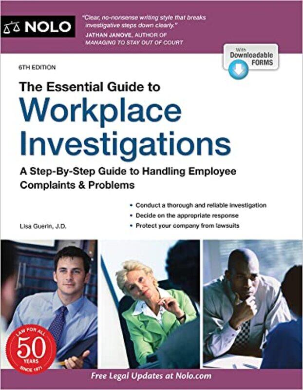 The Essential Guide To Workplace Investigations A Stepbystep Guide To Handling Employee Complaint By Guerin, Lisa Paperback
The Essential Guide To Workplace Investigations A Stepbystep Guide To Handling Employee Complaint By Guerin, Lisa Paperback