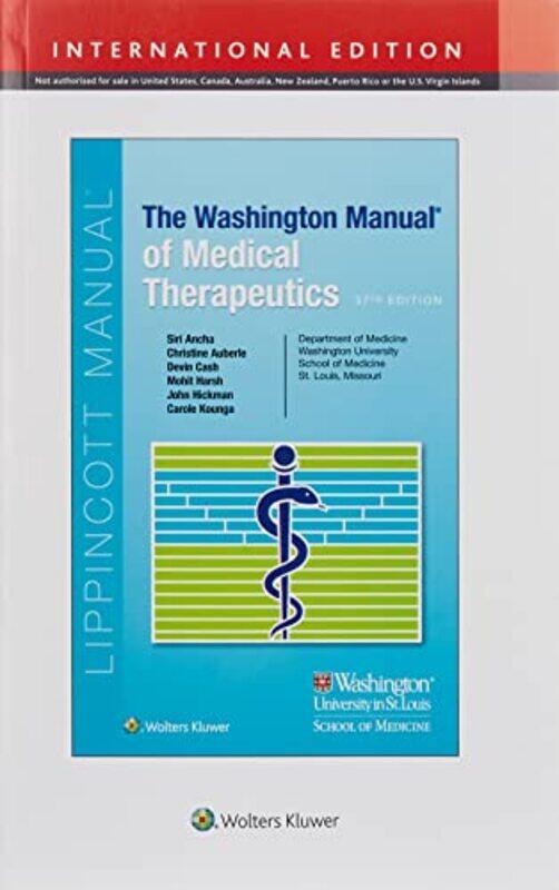The Washington Manual of Medical Therapeutics 37e, International Edition Paperback by Ancha
The Washington Manual of Medical Therapeutics 37e, International Edition Paperback by Ancha