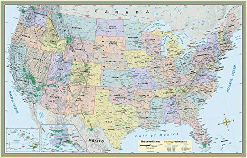 U.S. Map Poster 32 X 50 Inches Laminated: A Quickstudy Reference Paperback by Specialists, Mapping
U.S. Map Poster 32 X 50 Inches Laminated: A Quickstudy Reference Paperback by Specialists, Mapping