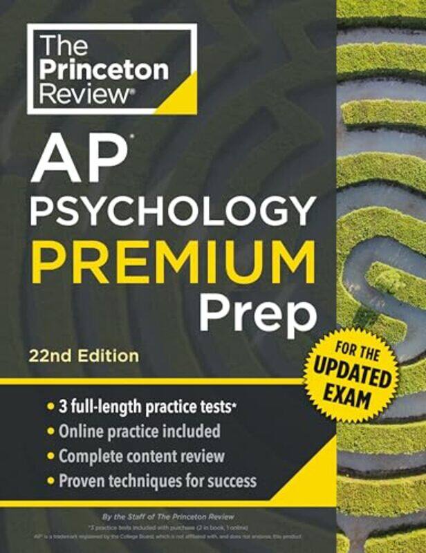 Princeton Review Ap Psychology Premium Prep For The New 2025 Exam 3 Practice Tests + Digital Pract By Princeton Review - Paperback
Princeton Review Ap Psychology Premium Prep For The New 2025 Exam 3 Practice Tests + Digital Pract By Princeton Review - Paperback