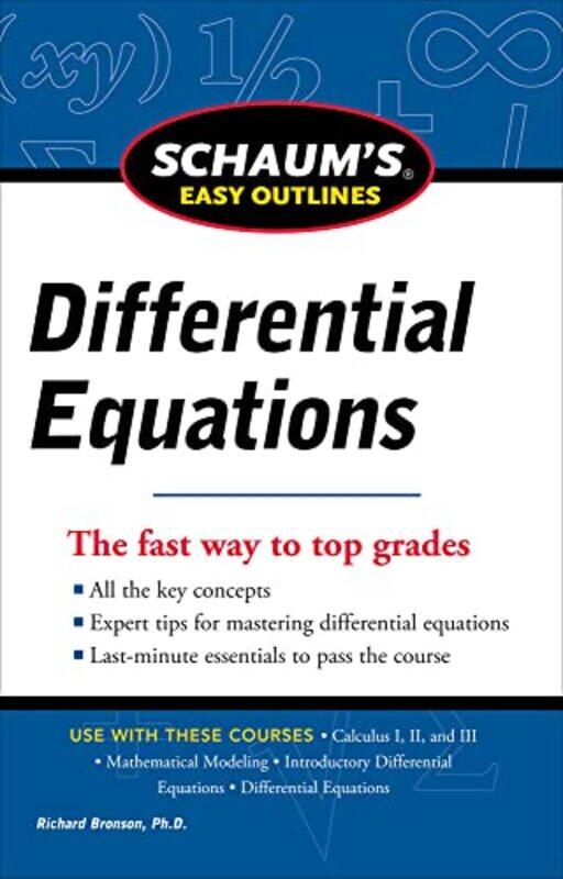 Schaums Easy Outline of Differential Equations Revised Edition by Richard Brash-Paperback
Schaums Easy Outline of Differential Equations Revised Edition by Richard Brash-Paperback