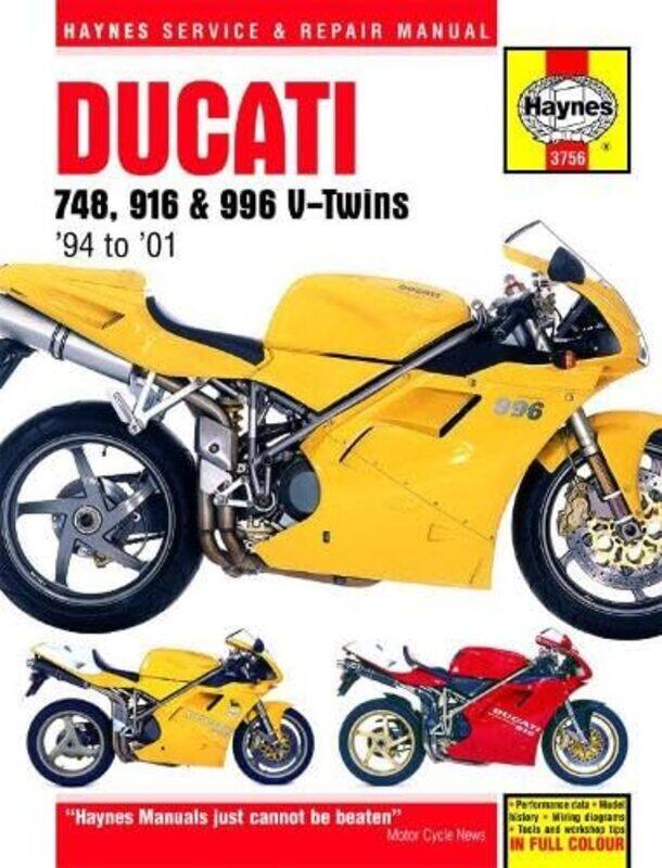 Ducati 748 916 and 996 4valve VTwins 94 01 Haynes Repair Manual by Haynes Publishing-Paperback
Ducati 748 916 and 996 4valve VTwins 94 01 Haynes Repair Manual by Haynes Publishing-Paperback