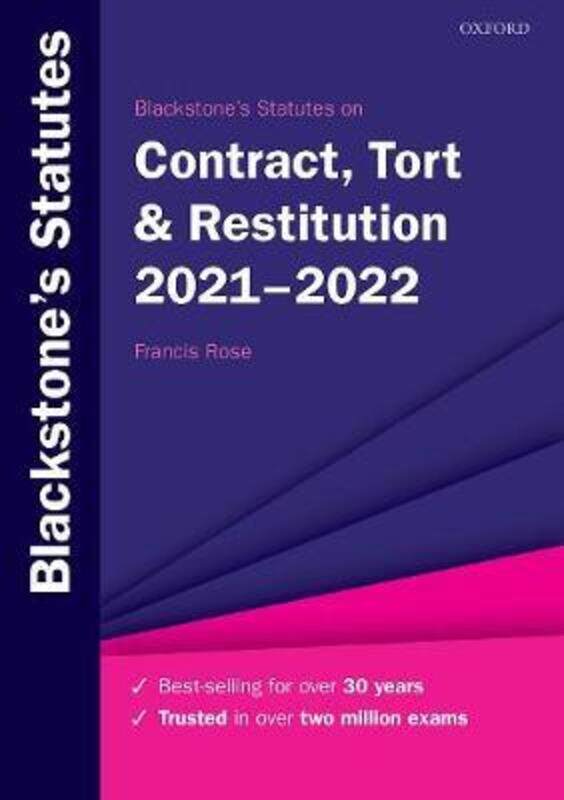 Blackstone's Statutes on Contract, Tort & Restitution 2021-2022.paperback,By :Rose, Francis (Senior Research Fellow, Commercial Law Centre, Harris Man
Blackstone's Statutes on Contract, Tort & Restitution 2021-2022.paperback,By :Rose, Francis (Senior Research Fellow, Commercial Law Centre, Harris Man