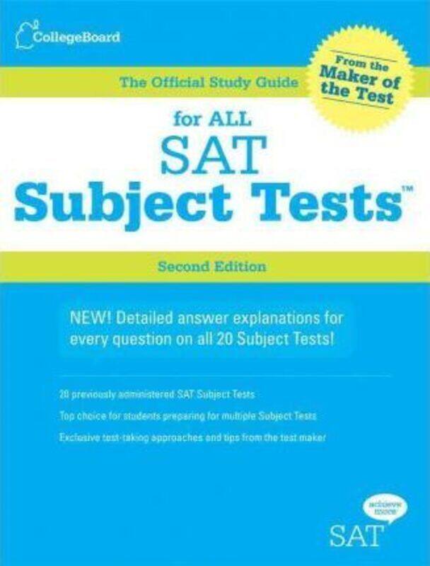 Official Study Guide for All Sat Subject Tests, Paperback Book, By: College Board
Official Study Guide for All Sat Subject Tests, Paperback Book, By: College Board