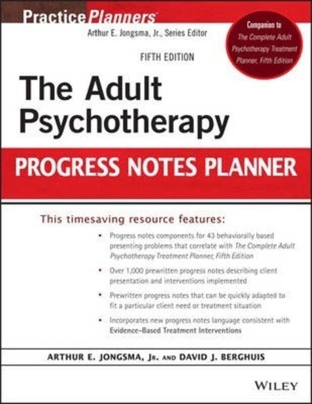 The Adult Psychotherapy Progress Notes Planner, Paperback Book, By: Arthur E. Jongsma, Jr.
The Adult Psychotherapy Progress Notes Planner, Paperback Book, By: Arthur E. Jongsma, Jr.