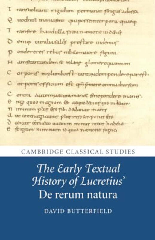 The Early Textual History of Lucretius De rerum natura by David University of Cambridge Butterfield-Paperback
The Early Textual History of Lucretius De rerum natura by David University of Cambridge Butterfield-Paperback