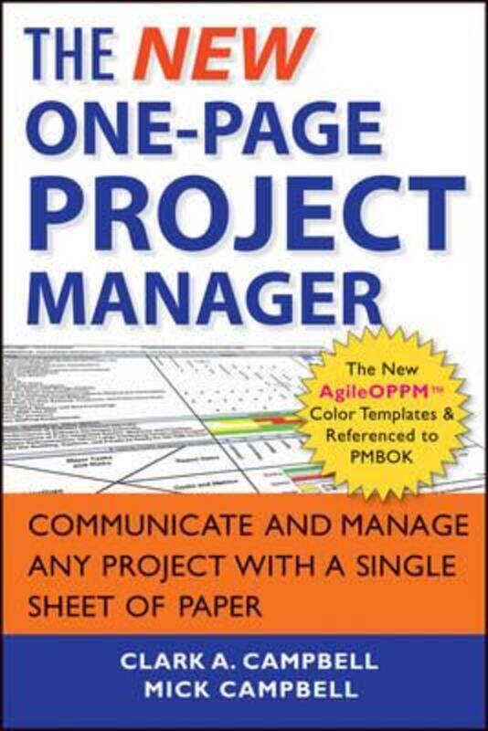 The New One-Page Project Manager: Communicate and Manage Any Project With A Single Sheet of Paper.paperback,By :Clark A. Campbell
The New One-Page Project Manager: Communicate and Manage Any Project With A Single Sheet of Paper.paperback,By :Clark A. Campbell