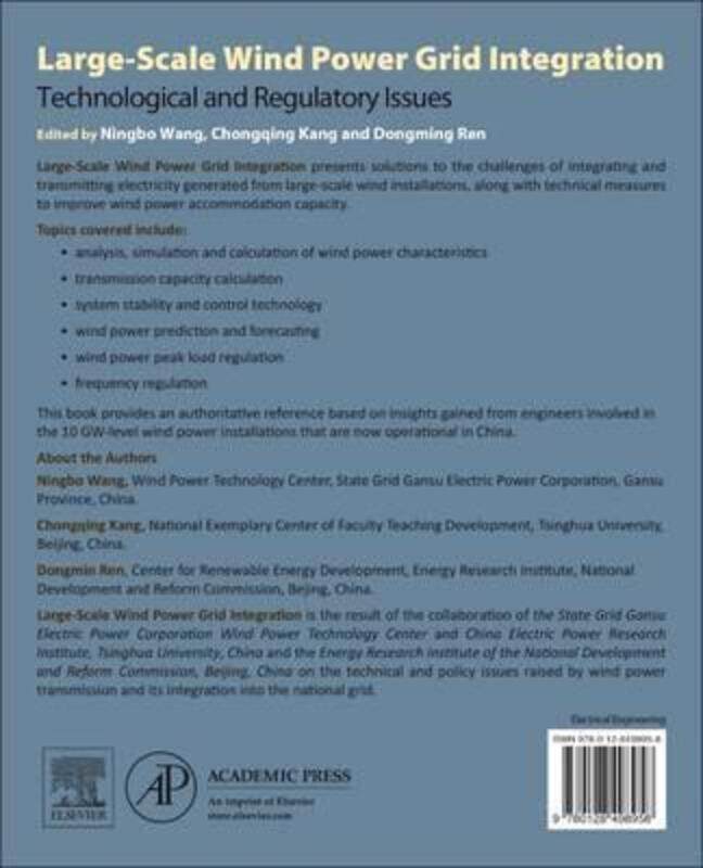 Large-Scale Wind Power Grid Integration: Technological and Regulatory Issues.paperback,By :Wang, Ningbo (Director, Gansu Electric Power Corporation an
Large-Scale Wind Power Grid Integration: Technological and Regulatory Issues.paperback,By :Wang, Ningbo (Director, Gansu Electric Power Corporation an