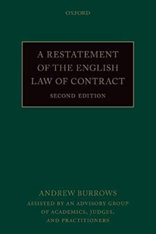 A Restatement Of The English Law Of Contract by Burrows, Andrew (Justice of the Supreme Court) -Paperback
A Restatement Of The English Law Of Contract by Burrows, Andrew (Justice of the Supreme Court) -Paperback