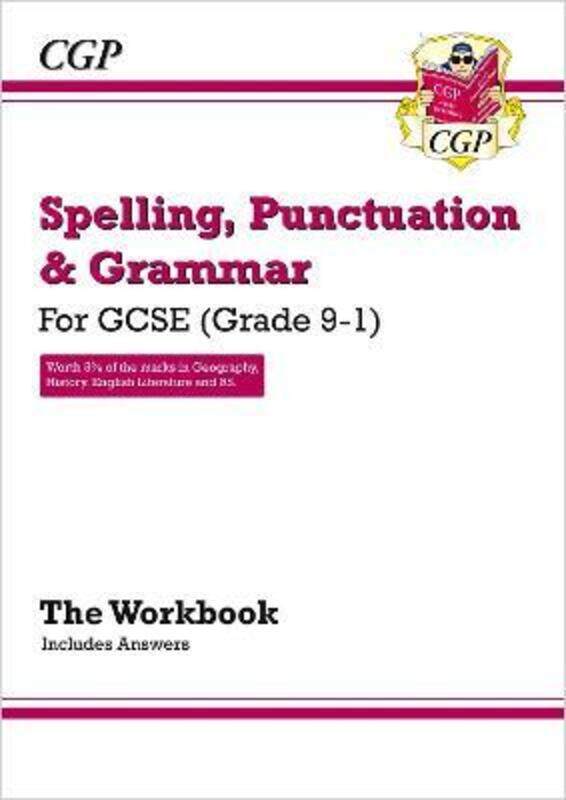 Spelling, Punctuation and Grammar for Grade 9-1 GCSE Workbook (includes Answers).paperback,By :CGP Books - CGP Books
Spelling, Punctuation and Grammar for Grade 9-1 GCSE Workbook (includes Answers).paperback,By :CGP Books - CGP Books