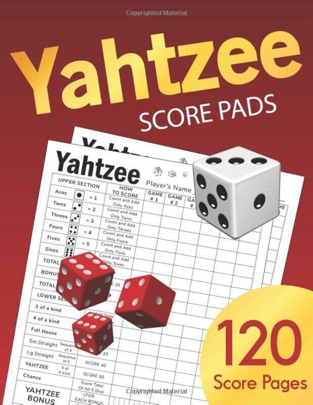 Yahtzee Score Pads Large Size 8.5 X 11 Inches 120 Pages Dice Board Game Yahtzee Score Sheets Yatzee By Publishing, Great Score Sheet Paperback
Yahtzee Score Pads Large Size 8.5 X 11 Inches 120 Pages Dice Board Game Yahtzee Score Sheets Yatzee By Publishing, Great Score Sheet Paperback