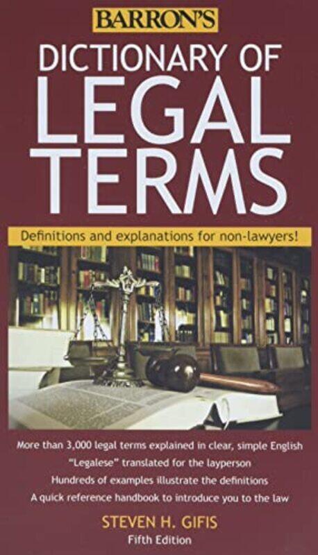 Dictionary of Legal Terms: Definitions and Explanations for Non-Lawyers , Paperback by Steven H. Gifis
Dictionary of Legal Terms: Definitions and Explanations for Non-Lawyers , Paperback by Steven H. Gifis