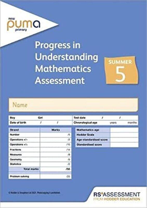 New Puma Test 5 Summer Pk10 Progress In Understanding Mathematics Assessment by McCarty, Colin - Cooke, Caroline-Paperback
New Puma Test 5 Summer Pk10 Progress In Understanding Mathematics Assessment by McCarty, Colin - Cooke, Caroline-Paperback