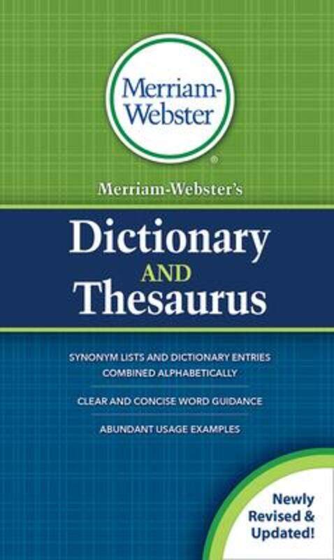 Merriam-Webster's Dictionary and Thesaurus: Revised and Updated.paperback,By :Merriam-Webster
Merriam-Webster's Dictionary and Thesaurus: Revised and Updated.paperback,By :Merriam-Webster